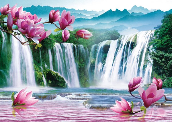 Красивые горы водопады цветы