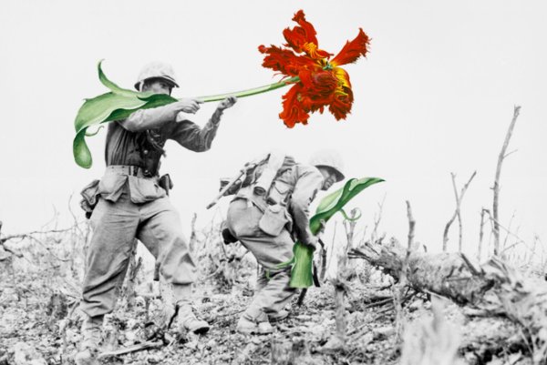 Солдат с цветком