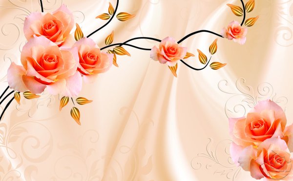 Цветок на персиковом фоне