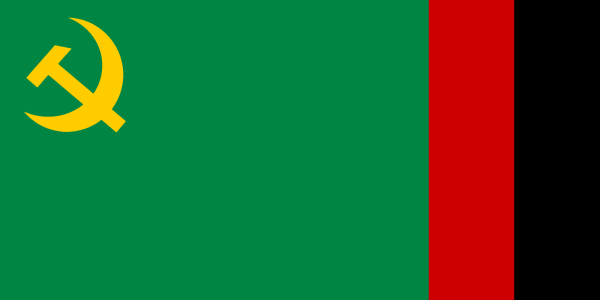 Цветок на зеленом фоне флаг