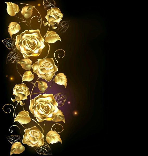 Цветок на золотом фоне