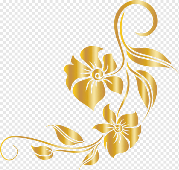 Золотые цветы узор
