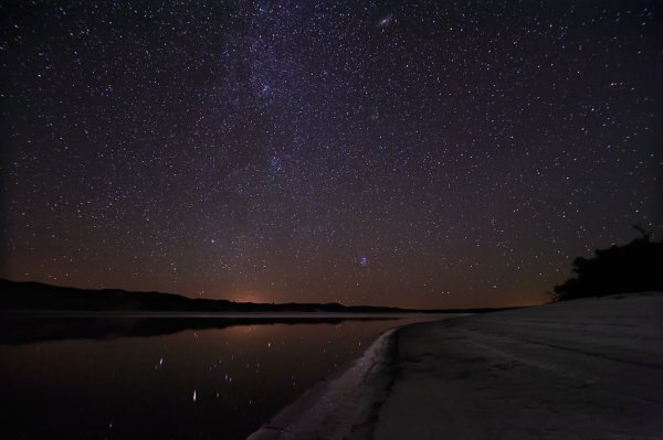 Галактика Андромеда на ночном небе