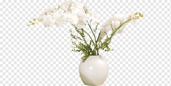 Ваза с цветком на белом фоне