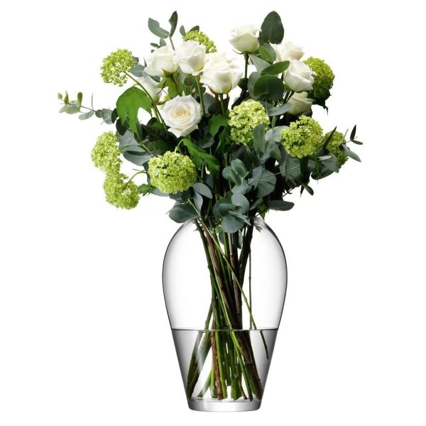 Прозрачная ваза с цветами