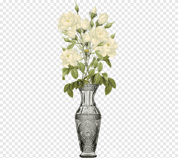 Цветы в вазе на прозрачном фоне