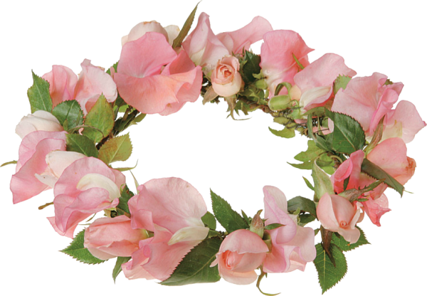 Венок с розовыми цветами