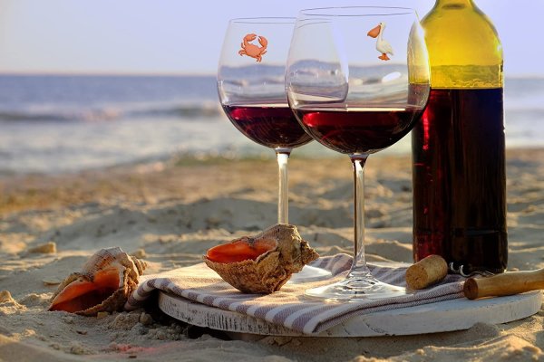 Вино на пляже