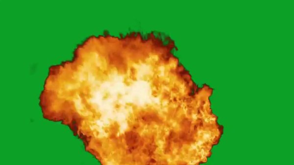 Взрыв на зеленом фоне