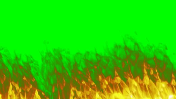Огонь на зеленом фоне