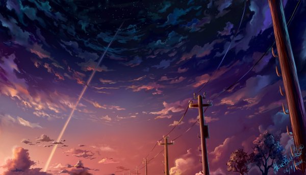Задний фон аниме закат