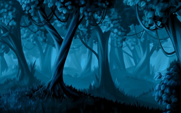 Задний фон ночь лес