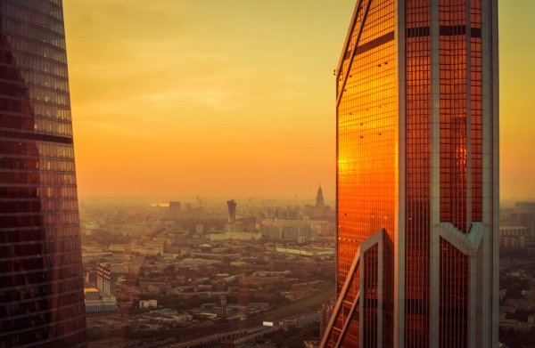Башня Меркурий Москва Сити закат