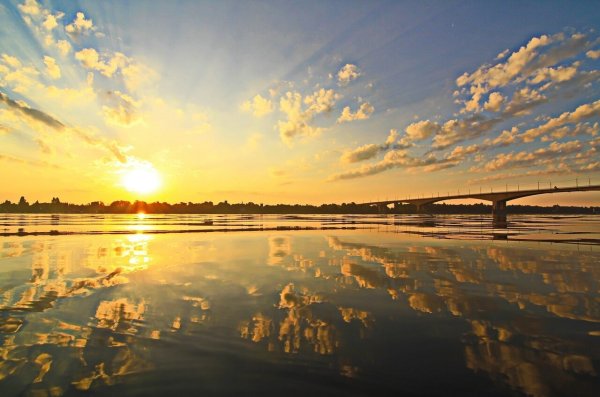 Утро река Волга Ярославль