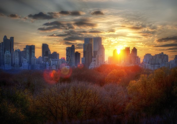 Центральный парк Нью Йорк закат рассвет