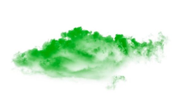 Градиент зеленое облако на прозрачном