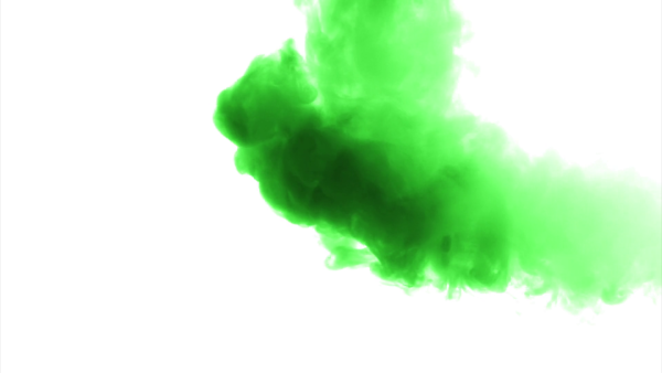 Зеленый дым на прозрачном фоне