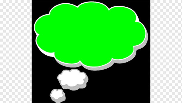 Облако мыслей на зелёном фоне