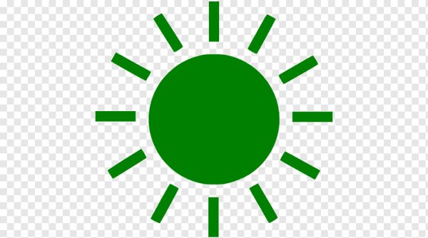 Значок солнце зеленый