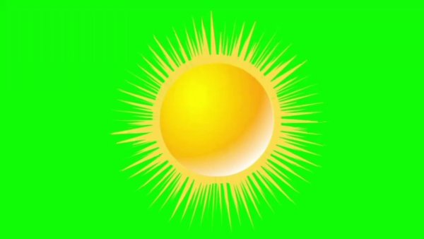 Солнышко на зеленом фоне