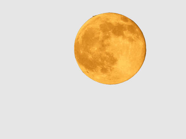Желтая Луна на прозрачном фоне