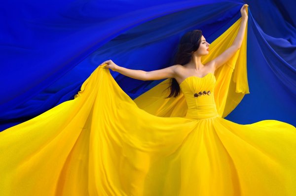 Флаг Украины голубой и жёлтый