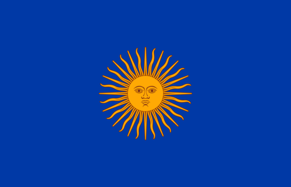 Синий флаг с солнцем
