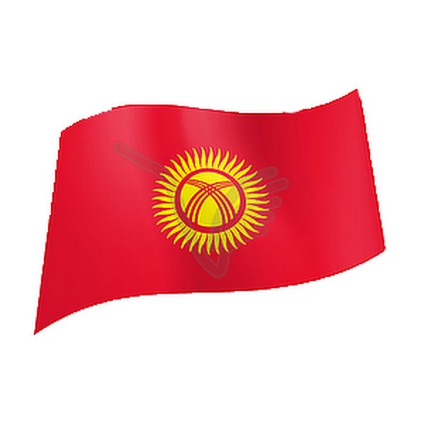 Красный флаг с желтым солнцем в центре
