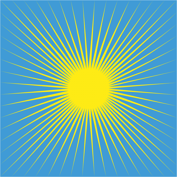 Желтое солнце на синем фоне