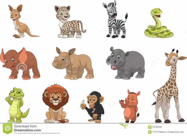 Животные Африки для детей цветные