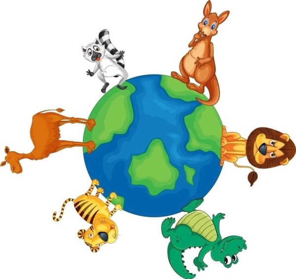 Глобус с животными для детей