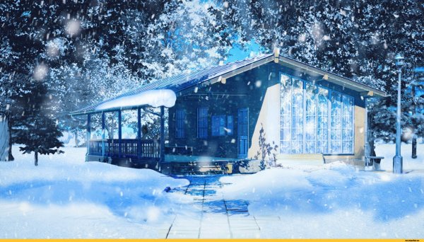 Зимний домики из аниме