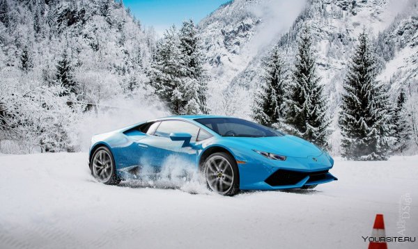 Lamborghini Huracan Performance в снегу в России