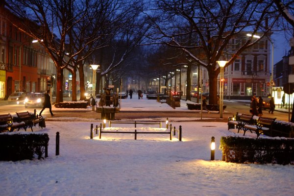 Зимний городской фон