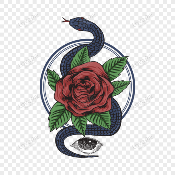 Змея и роза вектор