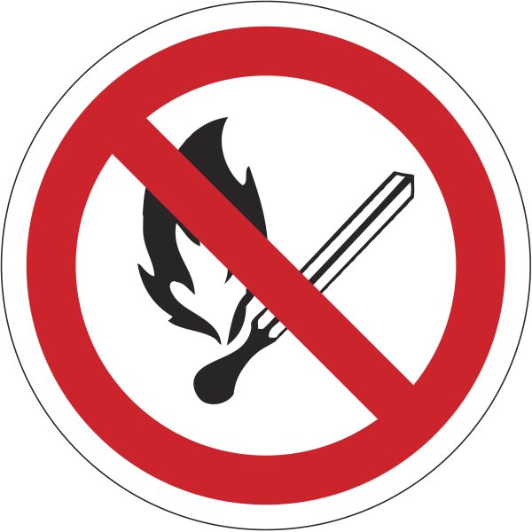 Запрещается пользоваться открытым огнем и курить р02