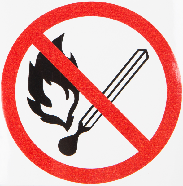 Знак разведение открытого огня запрещено