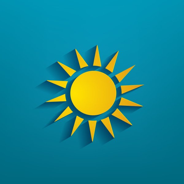 Лого солнце оранжевое на синем фоне