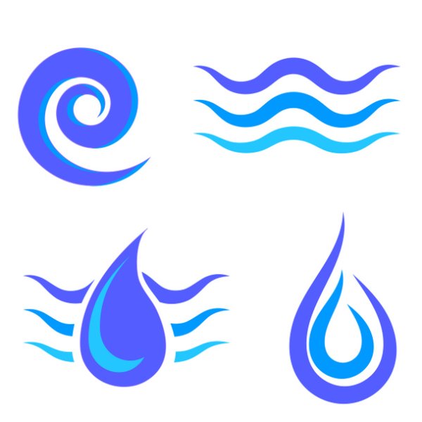 Красивые и лёгкие символы воды