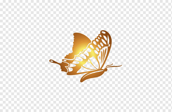 Золотистые бабочки на прозрачном фоне