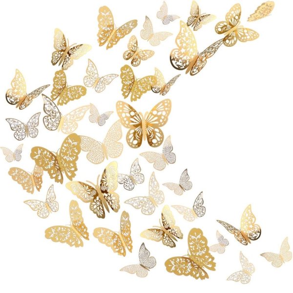 Декор золотые бабочки