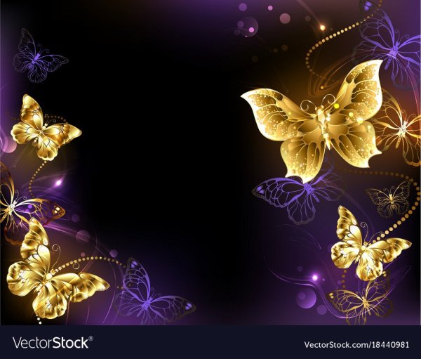 Фон золотые бабочки