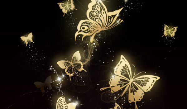 Бабочка на золотом фоне