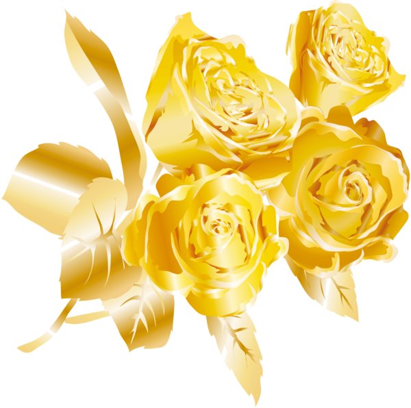 Золотистые цветы на прозрачном фоне