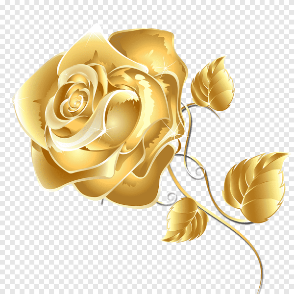 Золотой цветок на белом фоне