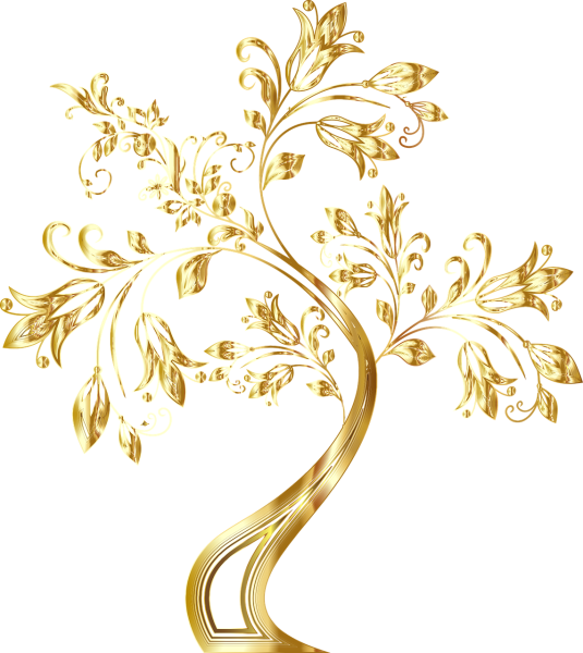 Золотой орнамент на прозрачном фоне