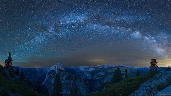 Национальный парк Йосемити Калифорния 1920x1080 ночь