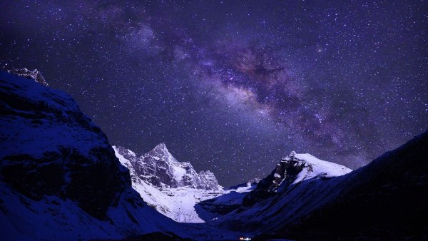 Непал Гималаи звездное небо