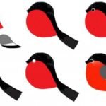 Снегирь трафарет для аппликации