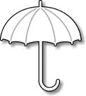 Трафарет зонтика для вырезания